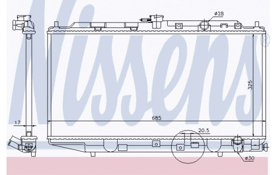 Radiator, engine cooling 62276 Nissens