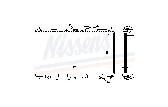 Radiator, engine cooling 62279A Nissens