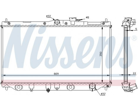 Radiator, engine cooling 62279A Nissens, Image 2