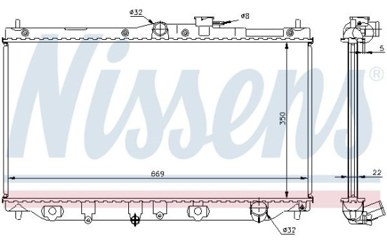 Radiator, engine cooling 62279A Nissens, Image 2