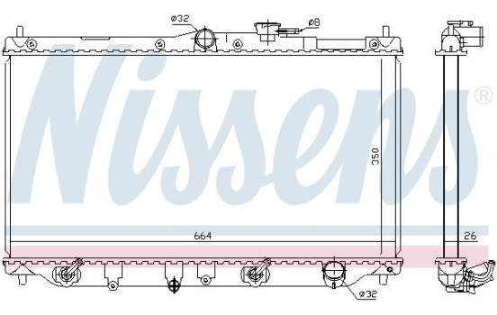 Radiator, engine cooling 622831 Nissens