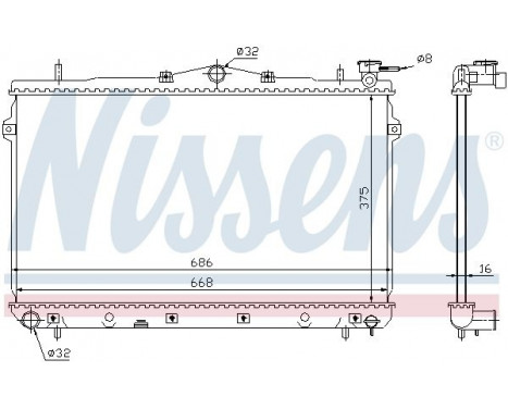 Radiator, engine cooling 62298 Nissens, Image 2