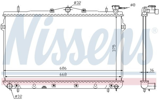 Radiator, engine cooling 62298 Nissens, Image 2