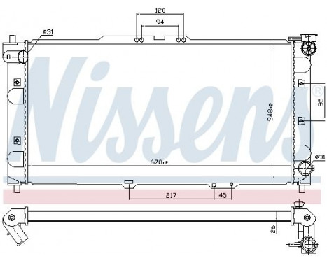 Radiator, engine cooling 62382A Nissens, Image 2