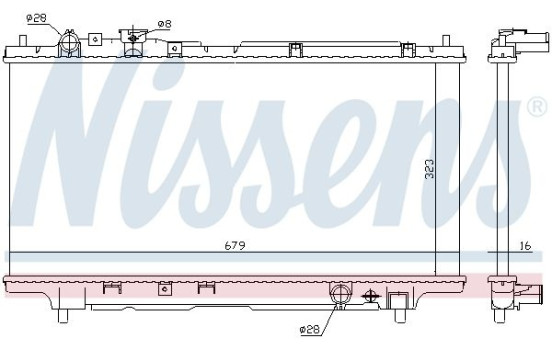 Radiator, engine cooling 62383A Nissens, Image 2