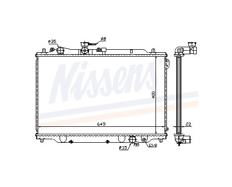 Radiator, engine cooling 62405A Nissens