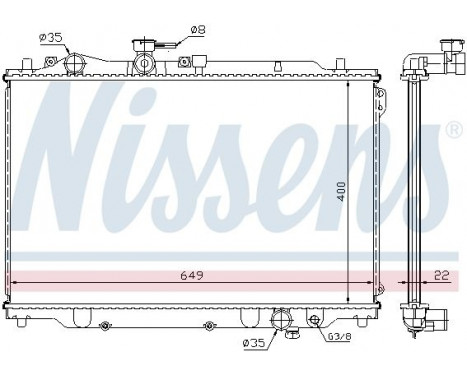 Radiator, engine cooling 62405A Nissens, Image 2
