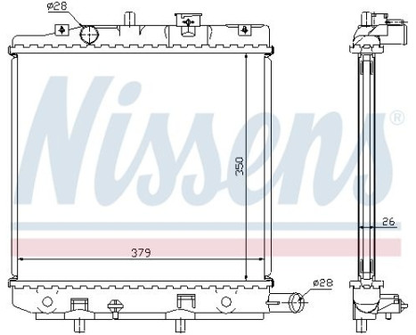 Radiator, engine cooling 62455A Nissens, Image 2