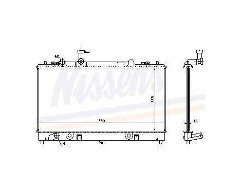 Radiator, engine cooling 62464A Nissens
