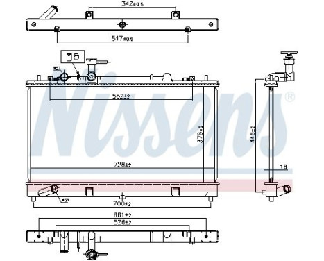 Radiator, engine cooling 62464A Nissens, Image 7