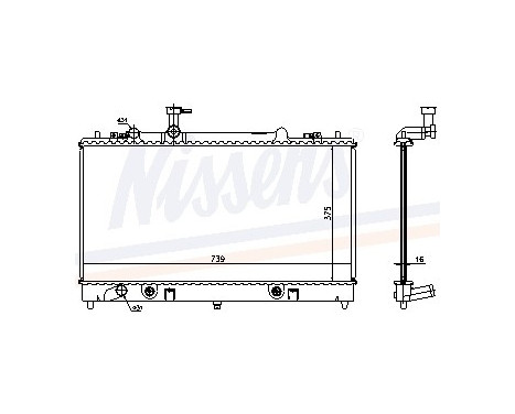 Radiator, engine cooling 62465A Nissens