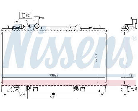 Radiator, engine cooling 62465A Nissens, Image 7