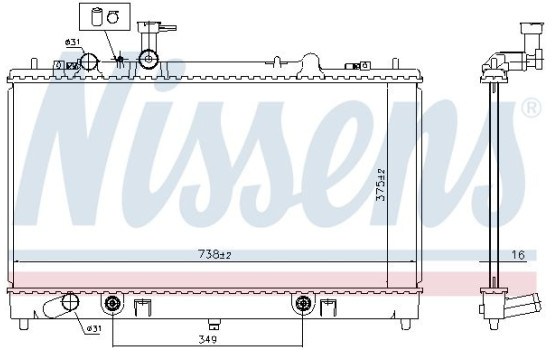 Radiator, engine cooling 62465A Nissens, Image 7