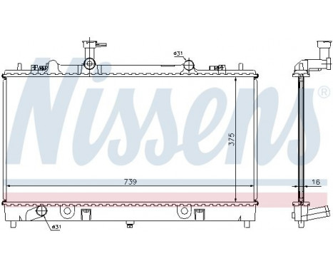 Radiator, engine cooling 62466A Nissens, Image 2