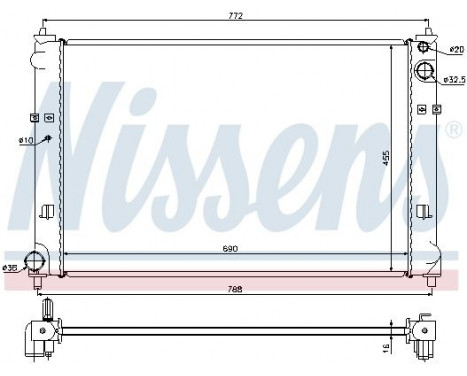 Radiator, engine cooling 62468 Nissens, Image 2