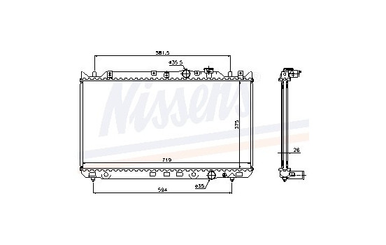 Radiator, engine cooling 62482A Nissens