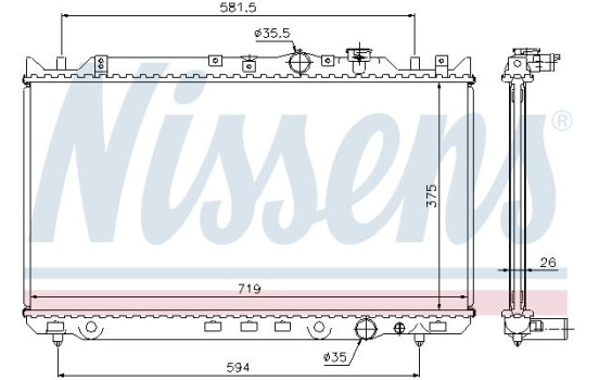 Radiator, engine cooling 62482A Nissens, Image 2