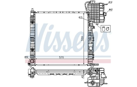 Radiator, engine cooling 62561A Nissens