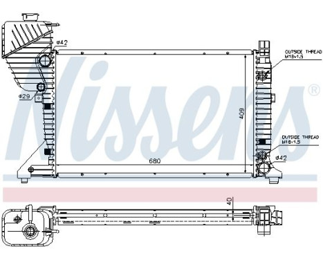 Radiator, engine cooling 62597A Nissens, Image 2