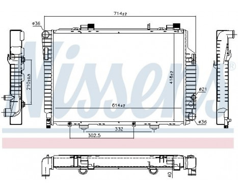 Radiator, engine cooling 62618 Nissens