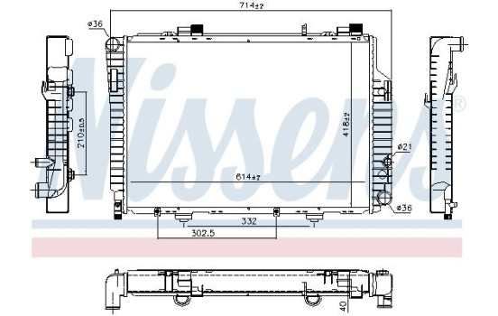 Radiator, engine cooling 62618 Nissens