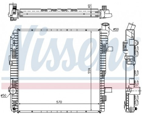 Radiator, engine cooling 62626A Nissens, Image 2