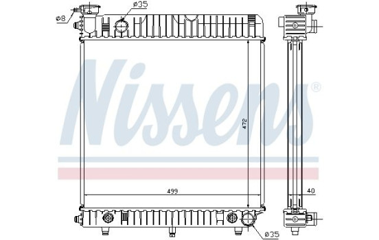 Radiator, engine cooling 62632 Nissens
