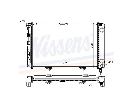 Radiator, engine cooling 62671A Nissens