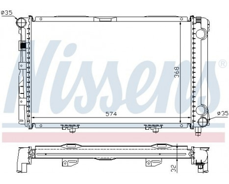 Radiator, engine cooling 62671A Nissens, Image 2