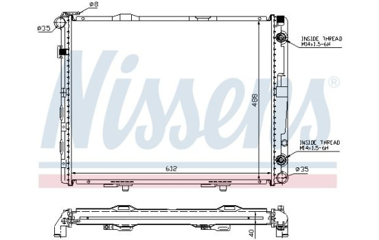 Radiator, engine cooling 62679A Nissens, Image 2