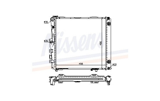 Radiator, engine cooling 62682A Nissens