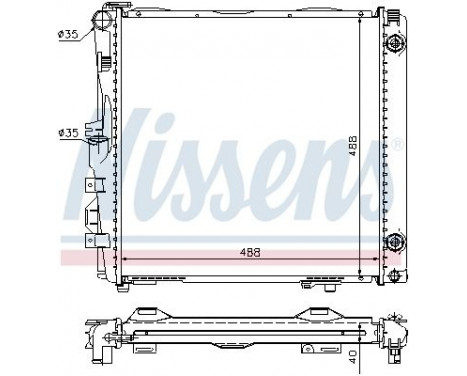 Radiator, engine cooling 62682A Nissens, Image 2