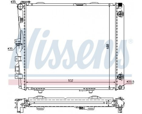 Radiator, engine cooling 62683A Nissens, Image 2