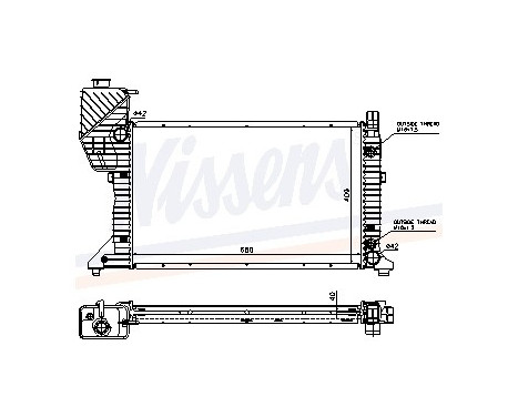 Radiator, engine cooling 62686A Nissens