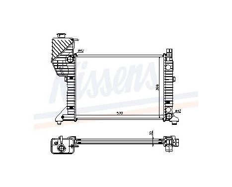 Radiator, engine cooling 62687A Nissens
