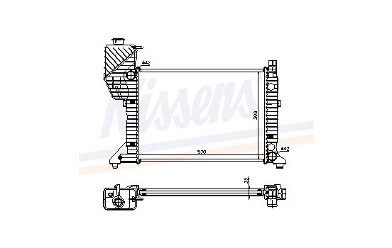 Radiator, engine cooling 62687A Nissens