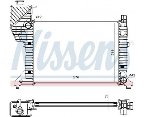 Radiator, engine cooling 62687A Nissens, Image 2