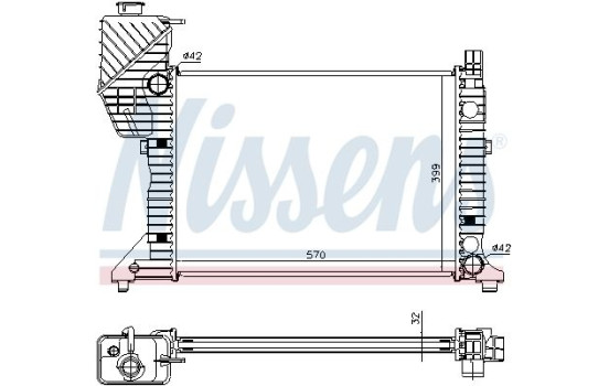 Radiator, engine cooling 62687A Nissens, Image 2