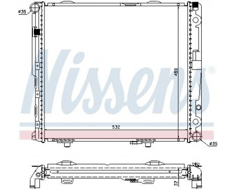 Radiator, engine cooling 62693A Nissens, Image 2