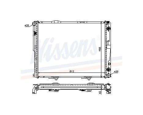 Radiator, engine cooling 62695A Nissens