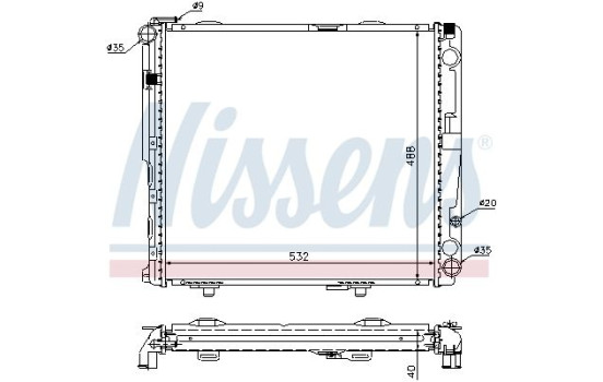 Radiator, engine cooling 62696A Nissens, Image 2