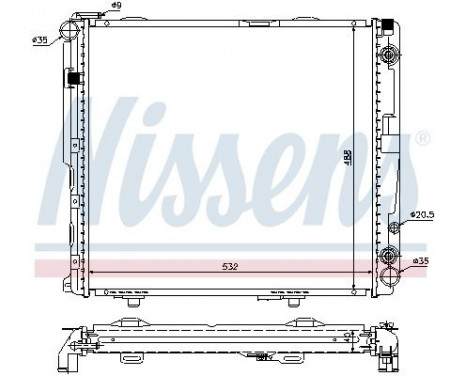 Radiator, engine cooling 62699A Nissens, Image 2