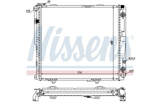 Radiator, engine cooling 62699A Nissens, Image 2