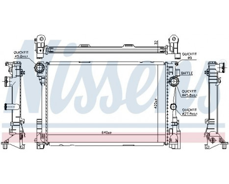 Radiator, engine cooling 627012 Nissens