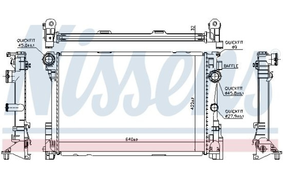 Radiator, engine cooling 627012 Nissens