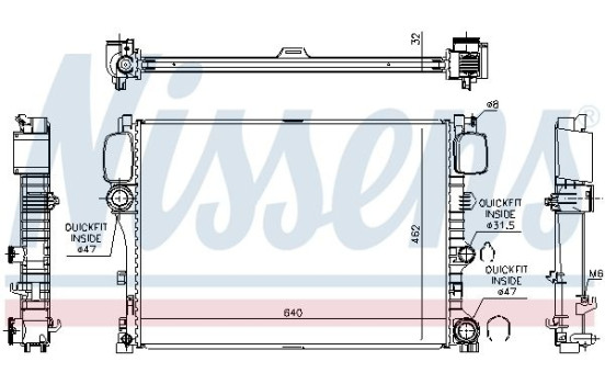 Radiator, engine cooling 627025 Nissens