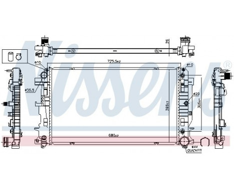 Radiator, engine cooling 627062 Nissens