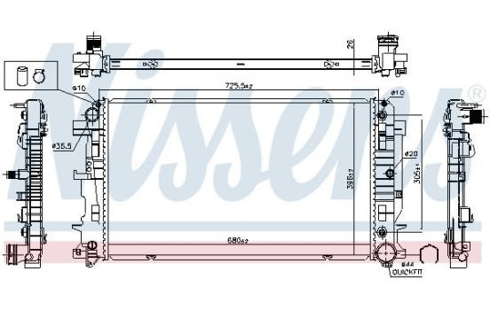 Radiator, engine cooling 627062 Nissens