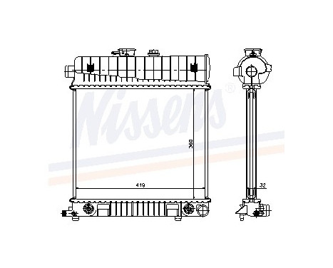 Radiator, engine cooling 62708A Nissens