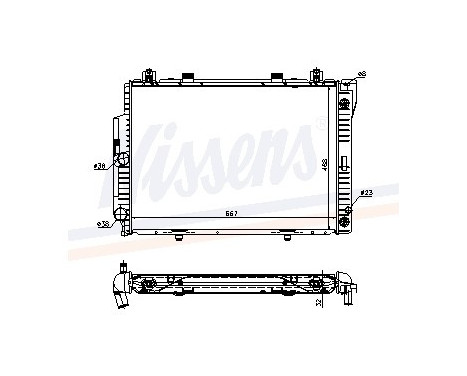 Radiator, engine cooling 62713A Nissens